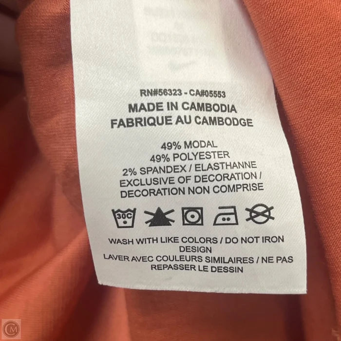 Top Short Sleeve Basic By Nike In Orange, Size: M