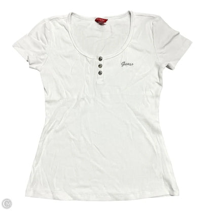 Top Short Sleeve By Guess In White, Size: L
