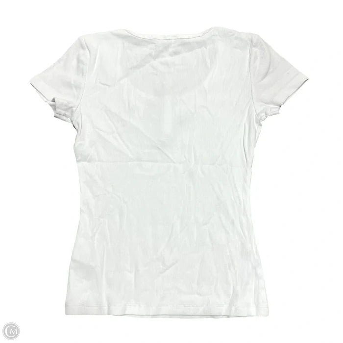 Top Short Sleeve By Guess In White, Size: L