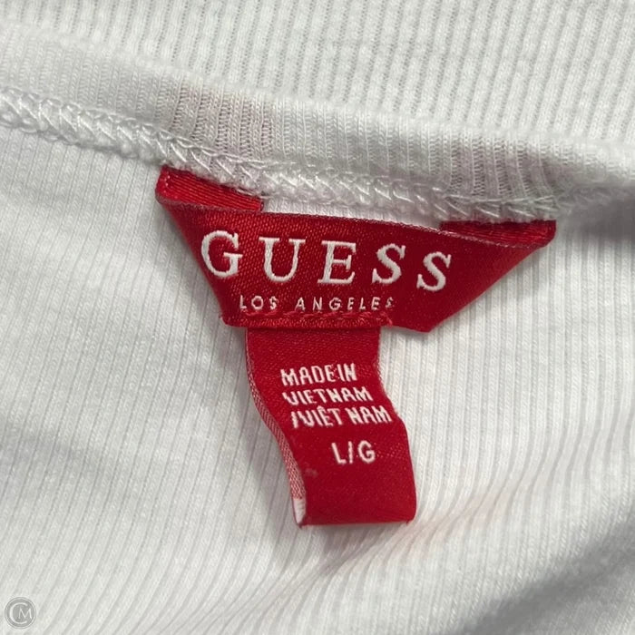 Top Short Sleeve By Guess In White, Size: L