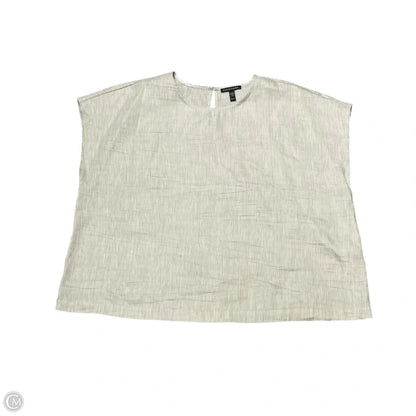 Top Sleeveless By Eileen Fisher In Tan & White, Size: Xl