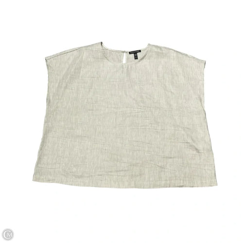 Top Sleeveless By Eileen Fisher In Tan & White, Size: Xl