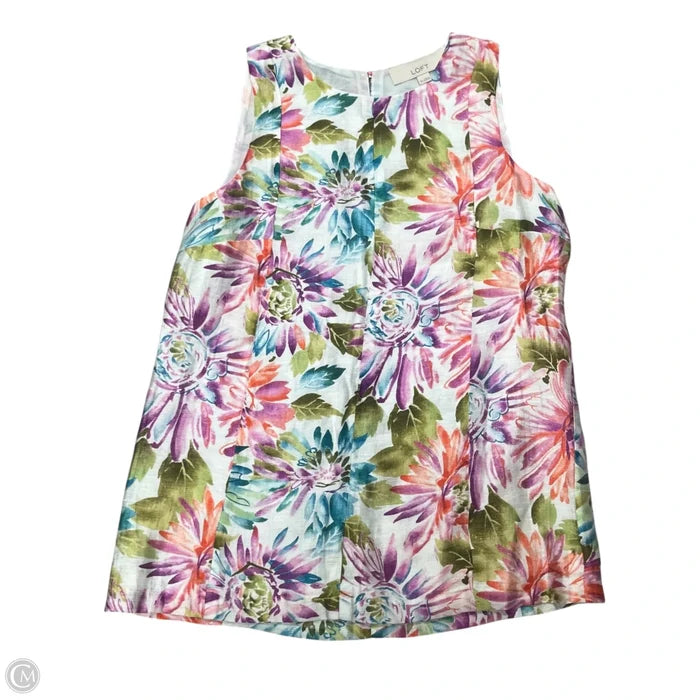 Top Sleeveless By Loft In Floral Print, Size: Xs