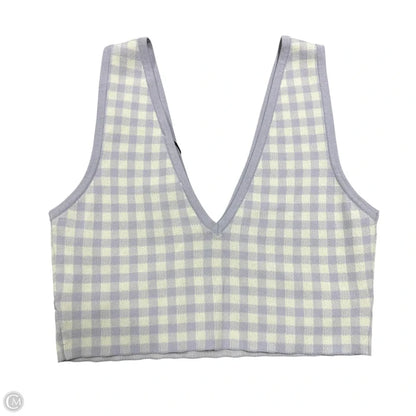 Top Sleeveless By Zara In Purple & White, Size: L