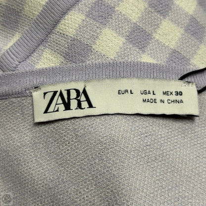 Top Sleeveless By Zara In Purple & White, Size: L