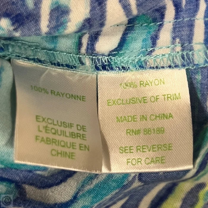 Top Sleeveless Designer By Lilly Pulitzer In Blue & Green, Size: S