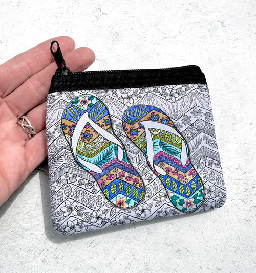 Tropical Flip Flops Coin Bag
