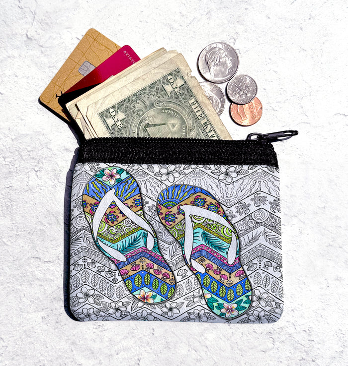 Tropical Flip Flops Coin Bag