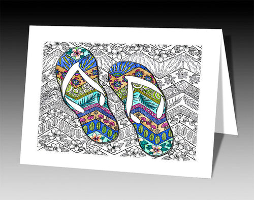 Tropical Flip Flops Notecard