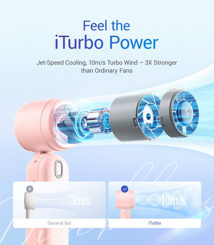 Turbo Wind Handheld Fan - Blow Dryer Power Most compact