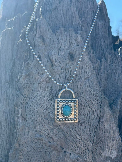 Turquoise Locket Pendant Necklace