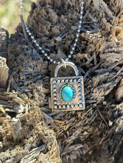 Turquoise Locket Pendant Necklace