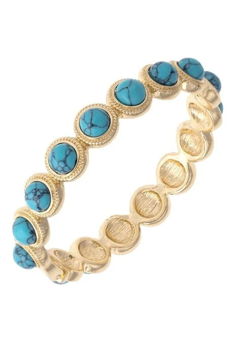 Turquoise Orbit Hinge Bangle