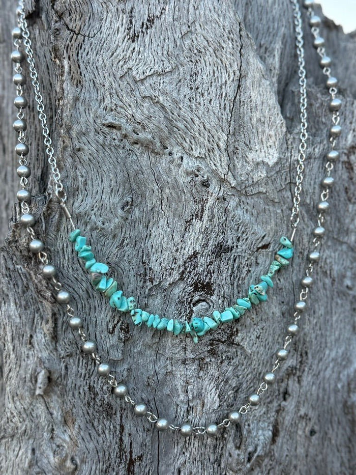 Turquoise Pearl Layered Necklace