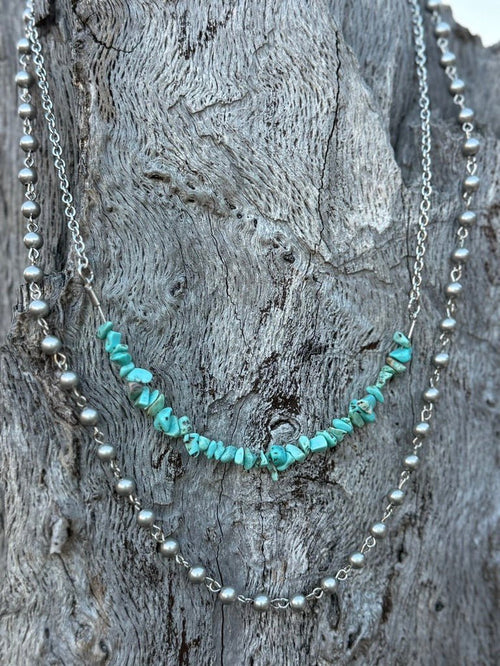 Turquoise Pearl Layered Necklace