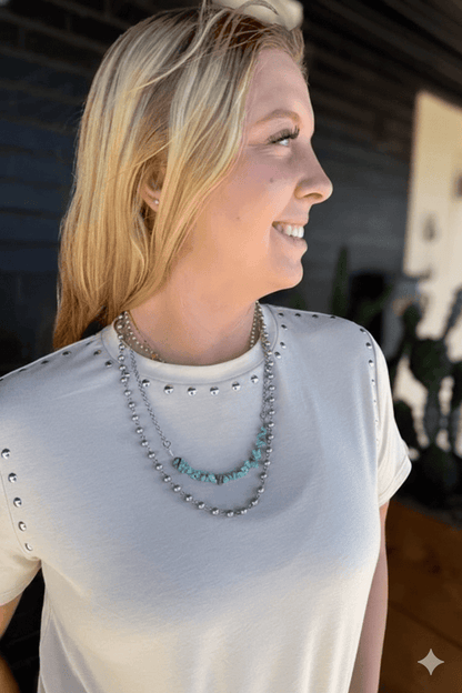 Turquoise Pearl Layered Necklace