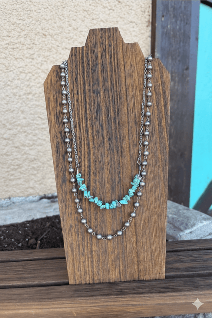 Turquoise Pearl Layered Necklace