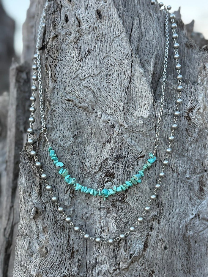 Turquoise Pearl Layered Necklace