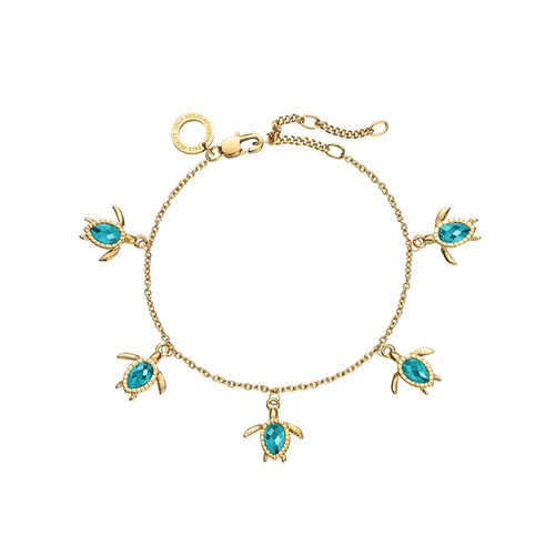 Turtle Armkette Aquamarine Gold