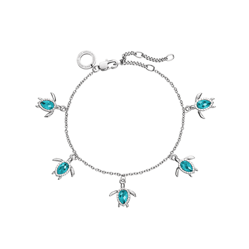 Turtle Armkette Aquamarine Silber
