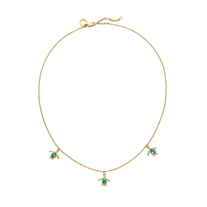 Turtle Halskette Aquamarine Gold