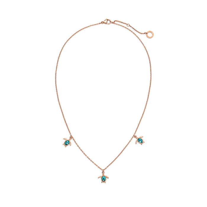 Turtle Halskette Aquamarine Roségold