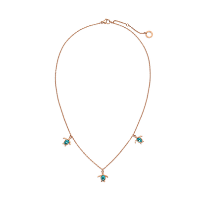 Turtle Halskette Aquamarine Roségold