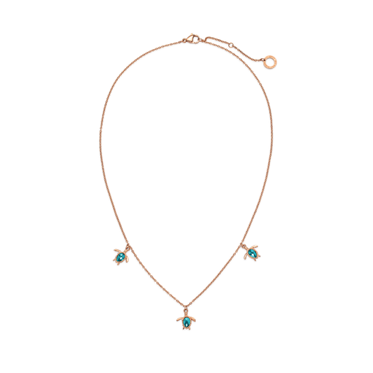 Turtle Halskette Aquamarine Roségold