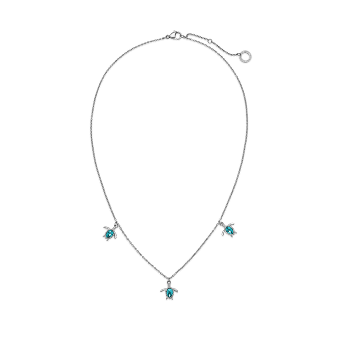Turtle Halskette Aquamarine Silber