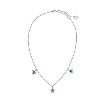 Turtle Halskette Aquamarine Silber