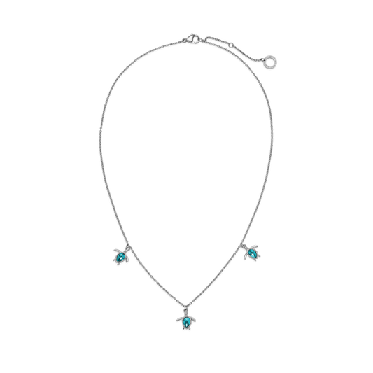 Turtle Halskette Aquamarine Silber