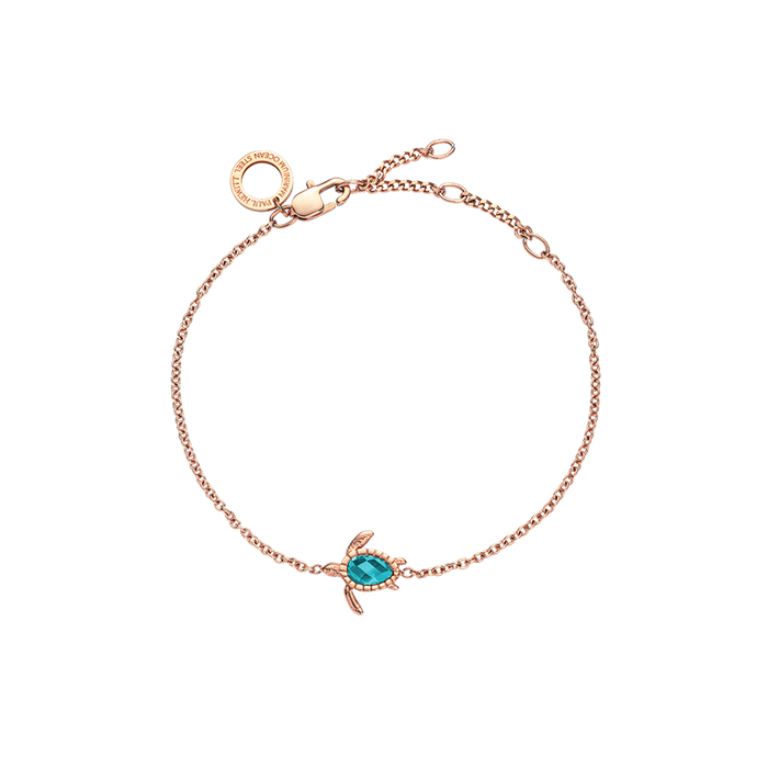 Turtle Mono Armkette Aquamarine Roségold