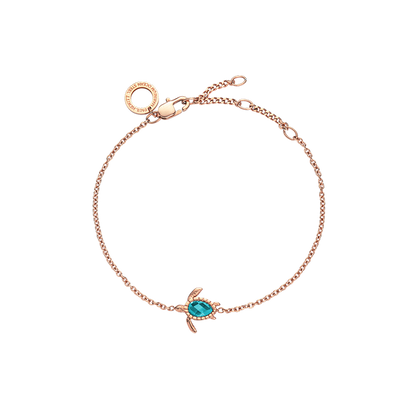 Turtle Mono Armkette Aquamarine Roségold