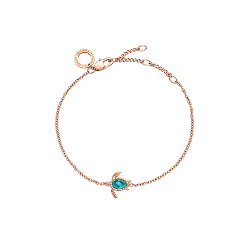 Turtle Mono Armkette Aquamarine Roségold