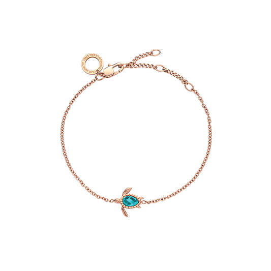 Turtle Mono Armkette Aquamarine Roségold
