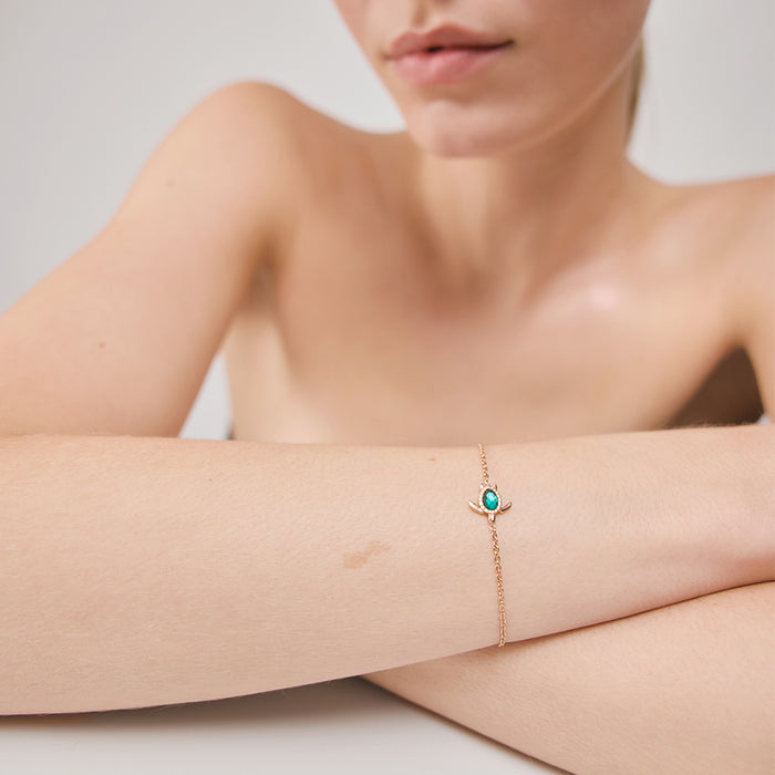 Turtle Mono Armkette Aquamarine Roségold