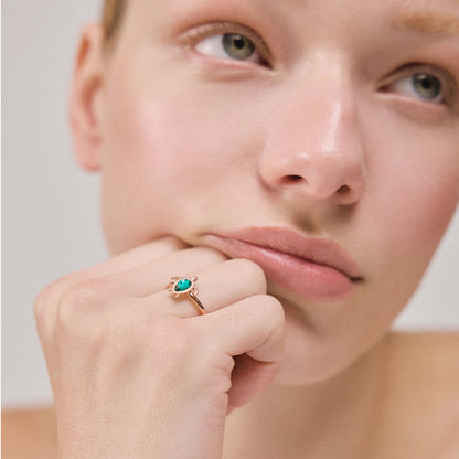 Turtle Ring Aquamarine Roségold