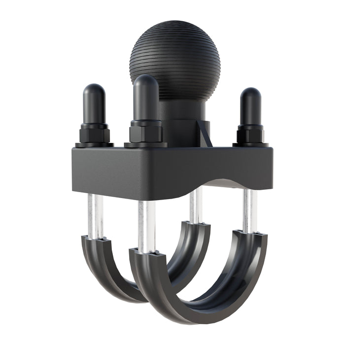 U-Bolt Round Bar Mount with 38mm Metal Ball – Multiple Bar Sizes