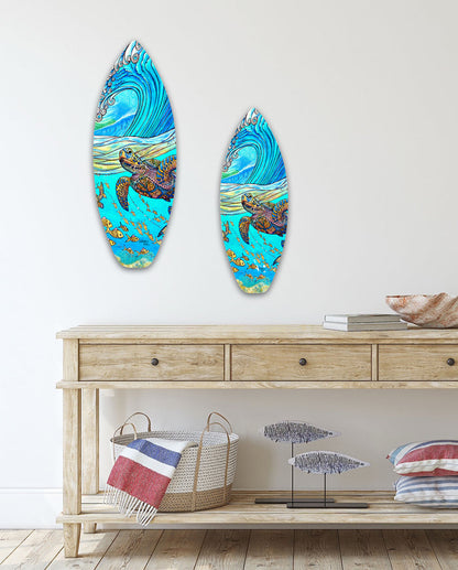 Under the Wave Surfboard Wall Art