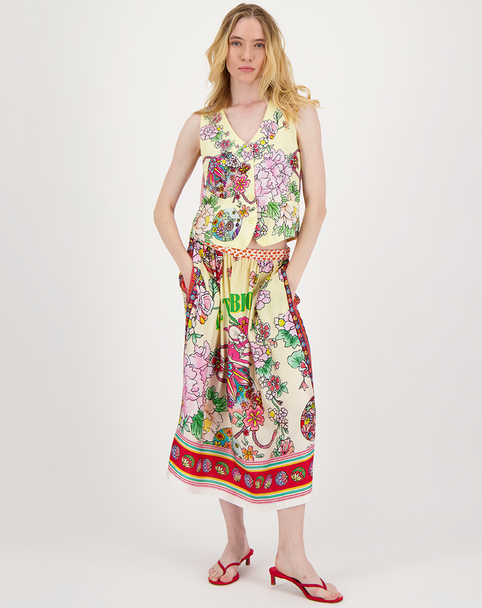 Vanessa Cherry Printed Midi Skirt