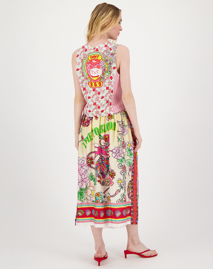 Vanessa Cherry Printed Midi Skirt