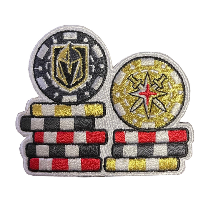Embroidered Vegas Golden Knights Stacked Poker Chip Patch with team logos