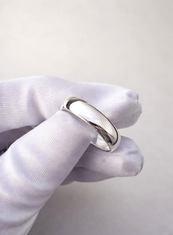 Vigsel/Förlovningsring Herr Silverring, 5 mm, Kupad | 925 silver