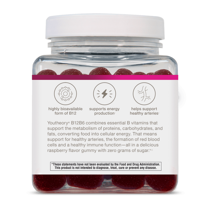 B12B6G.92032 Youtheory B12B6 Zero Sugar Gummies 60ct Product Image - Left