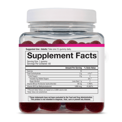 B12B6G.92032 Youtheory B12B6 Zero Sugar Gummies 60ct Product Image - Right