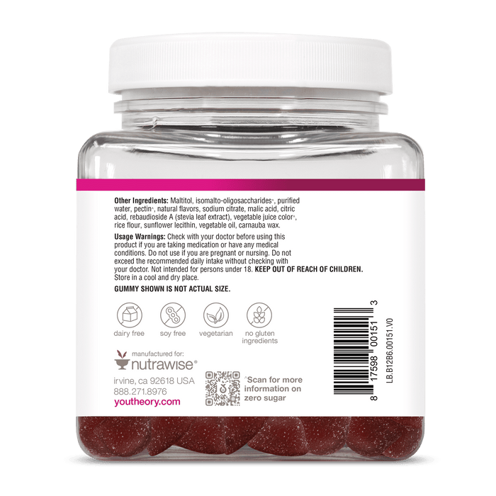 B12B6G.00151 Youtheory Vitamin B12B6 Gummy Gummies Product Image - Back