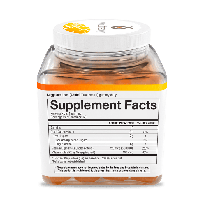 K2D3G.92033 Youtheory Vitamin K2D3 Gummy Peach Flavor 60 Gummies Product Image - Right