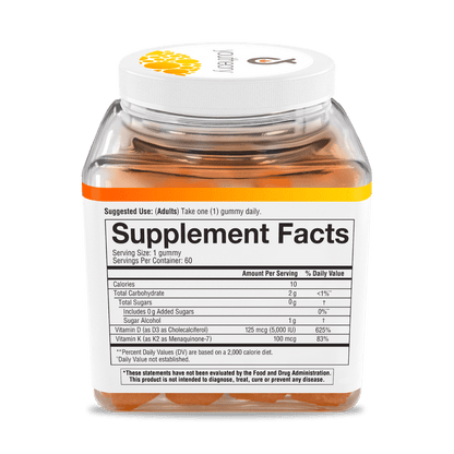 K2D3G.92033 Youtheory Vitamin K2D3 Gummy Peach Flavor 60 Gummies Product Image - Right