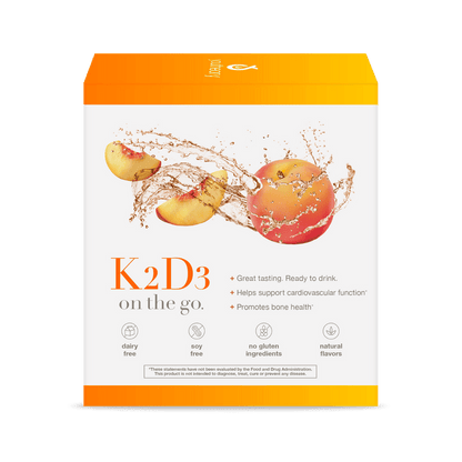 CTN.K2D3L.92030 Youtheory K2D3 Liquid Peach Flavor 12 ct Product Image - Right