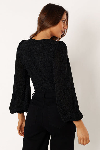Petal and Pup USA TOPS Wander Long Sleeve Bodysuit - Black